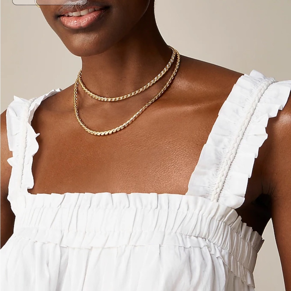 J. Crew cotton voile ruffle-trim shift dress size large - Picture 3 of 12
